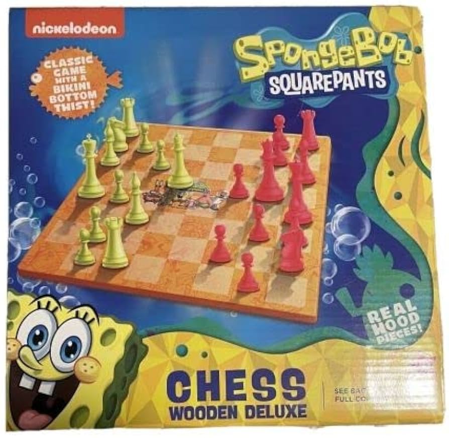 Juego Ajedrez Madera Bob Esponja