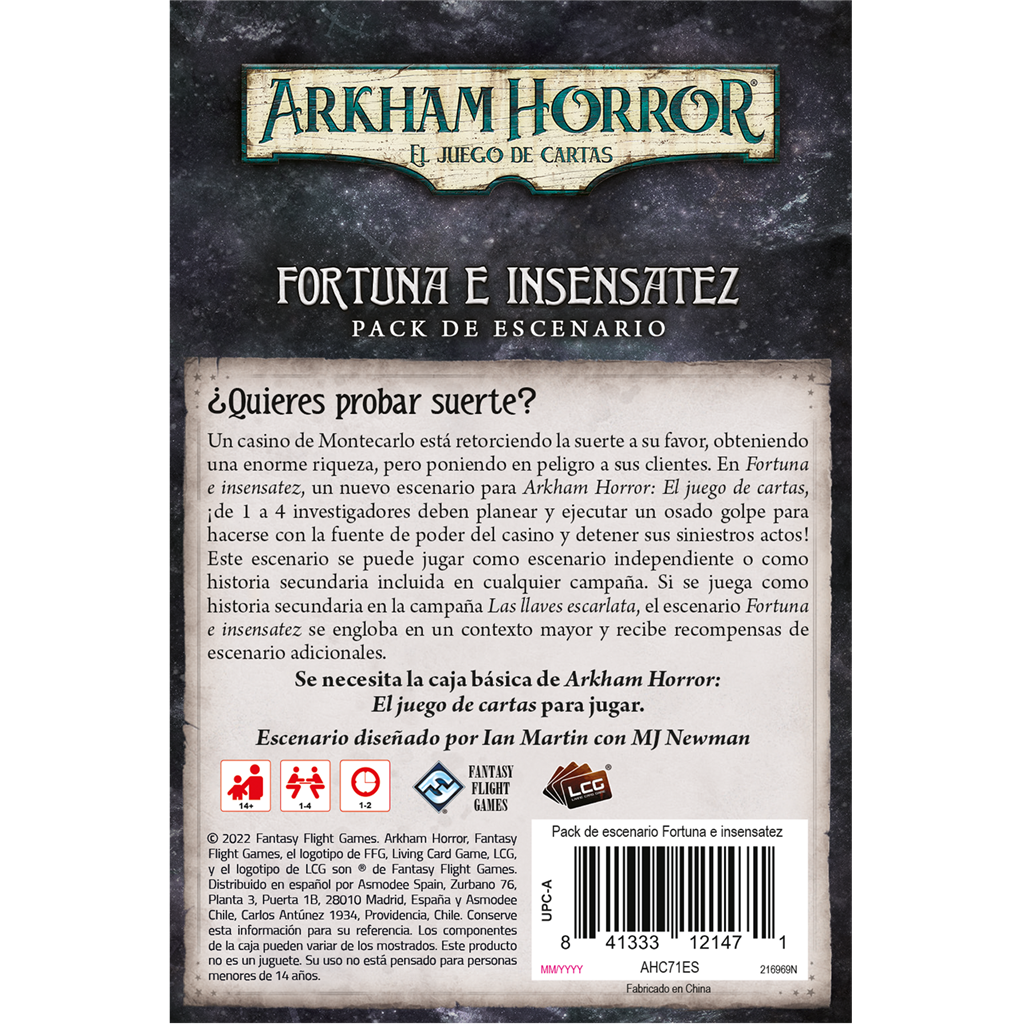 Arkham Horror - Fortuna e Insensatez Pack Escenario