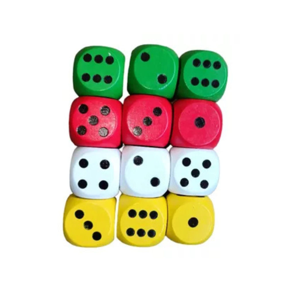Set 12 Dados grandes de madera